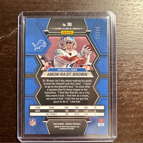 2023 Amon St. Brown Purple Mosaic SP 03/49. 🔥🔥🔥 - Picture 2 of 2